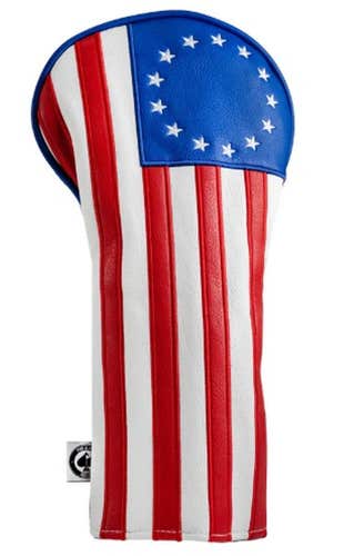 Pins & Aces Betsy Ross Driver Headcover (Red/White/Blue) Golf 2025 NEW