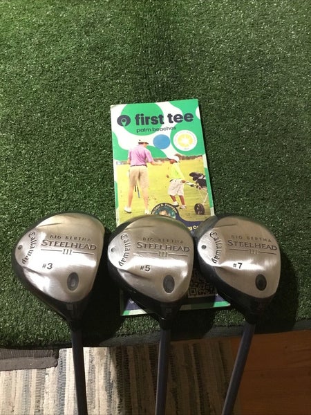 Callaway Ladies Big Bertha Steelhead III Woods Set (3W, 5W, 7W) Graphite Shafts