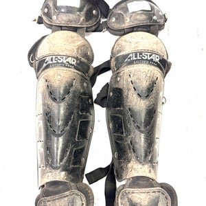 Used All-Star LG79PS Catchers Leg Guards Black Youth 11860-S000296597