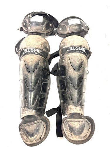 Used All-Star LG79PS Catchers Leg Guards Black Youth 11860-S000296597