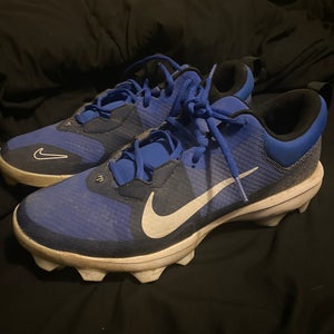 Blue Men's Size M 10.5 (W 11.5) Adult Nike Low Top Force Trout 9 Pro MCS Molded Cleats (Used)