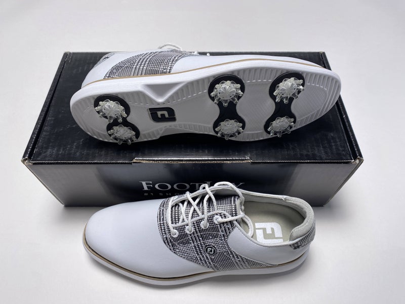 FootJoy FJ Traditions Golf Shoes White Zebra Black Women's SZ 7 (97904)