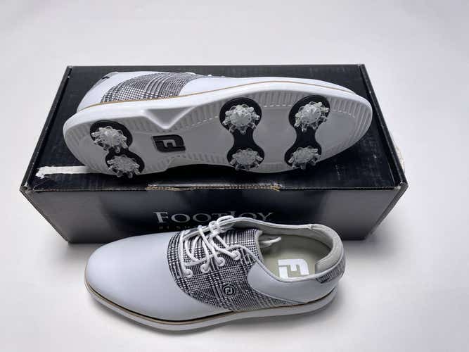 FootJoy FJ Traditions Golf Shoes White Zebra Black Women's SZ 6.5 (97904)