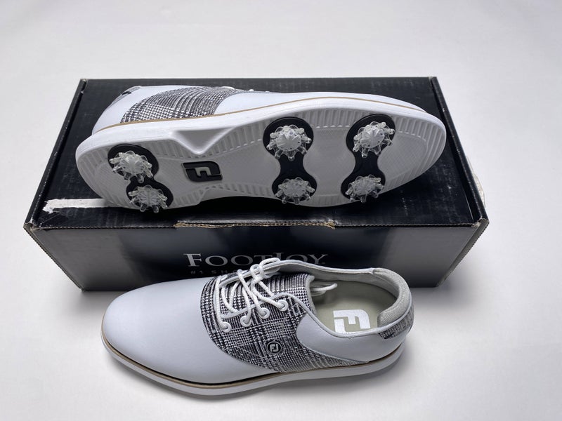 FootJoy FJ Traditions Golf Shoes White Zebra Black Women's SZ 6.5 (97904)