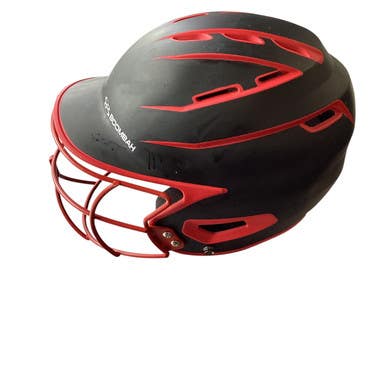 Used BoomBah BBH2SP-JR Batting Helmet w/Mask Cardinal And Black One Size 11479-S000402233