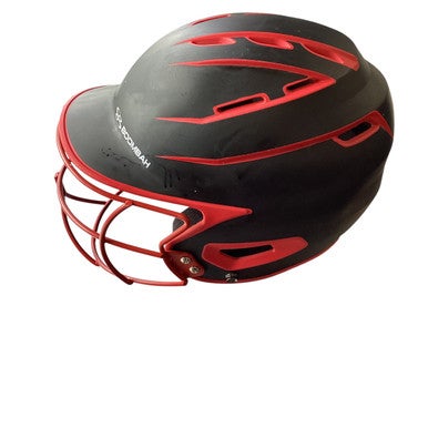 Used BoomBah BBH2SP-JR Batting Helmet w/Mask Cardinal And Black One Size 11479-S000402233