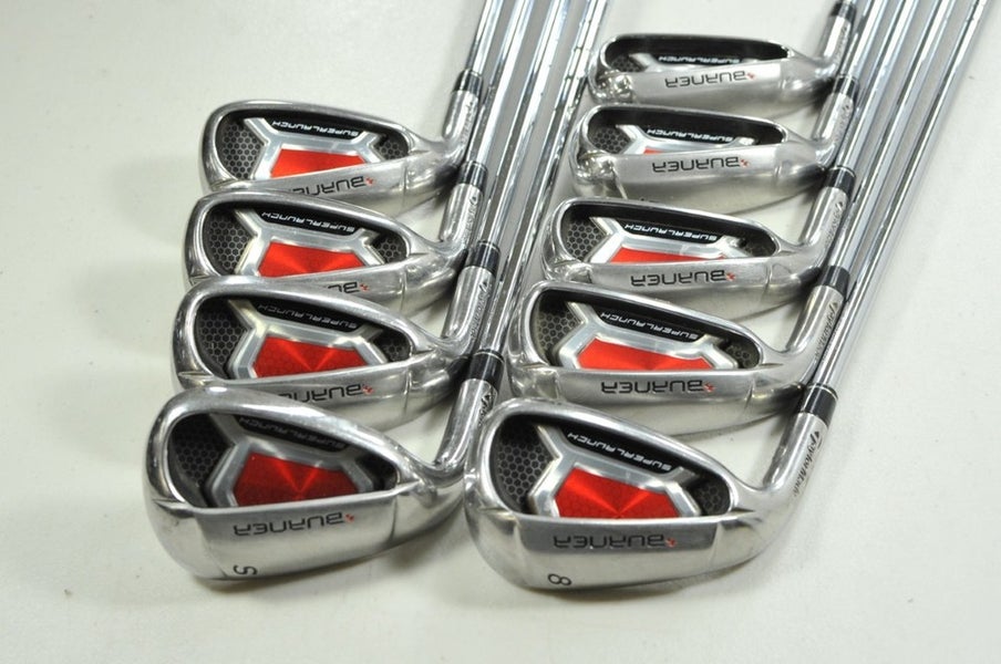 LEFT TaylorMade Burner Super Launch 4-PW,AW,SW Iron Set Regular Steel  # 201593