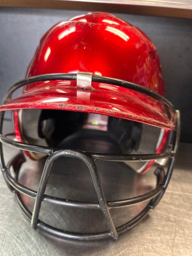 Used Rawlings CFBH Batting Helmet w/Mask Red SM 11868-S000064332