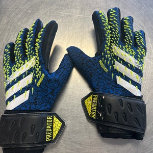 Used Adidas PREDATOR Soccer Goalie Gloves Navy Blue 8 11868-S000064725