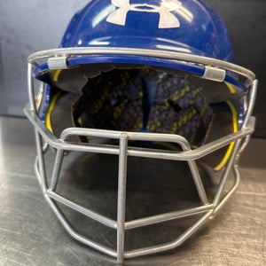 Used Under Armour HELMET W/MASK Batting Helmet w/Mask Royal Blue XS 11868-S000064030