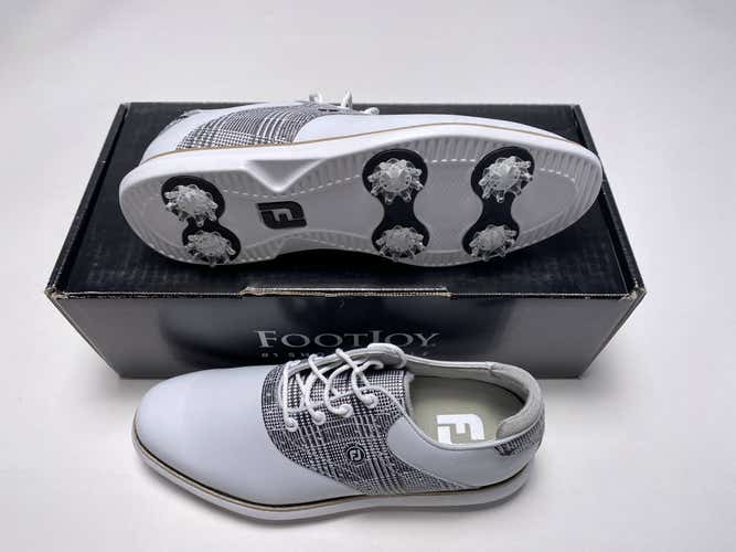 FootJoy FJ Traditions Golf Shoes White Zebra Black Women's SZ 7.5 (97904)
