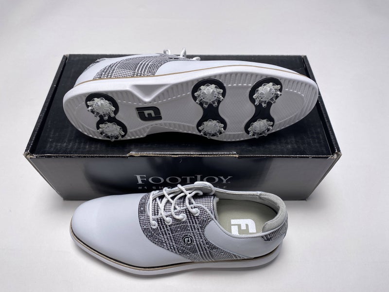FootJoy FJ Traditions Golf Shoes White Zebra Black Women's SZ 7.5 (97904)