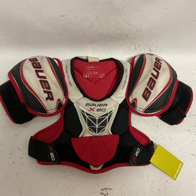 Used Bauer VAPOR X80 Junior Shoulder Pads White/Black/Red SM 11855-S000189847