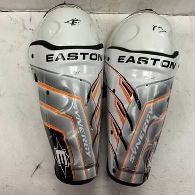 Used Easton SYNERGY EQ30 Junior Shin Guards Black/Orange/White 12" 11855-S000189837