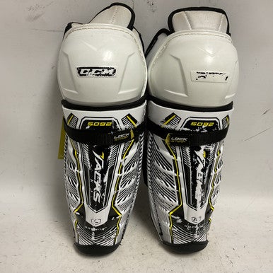 Used CCM TACKS 5092 Junior Shin Guards White/Black/Yellow 13" 11855-S000189828