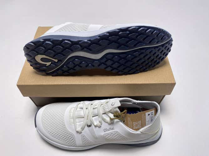 Olukai Huia Athletic Trainer Shoes White Navy Women's SZ 6.5 (20492-4R4R)