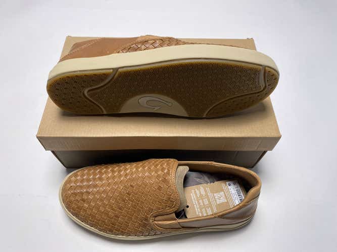 Olukai Lae'Ahi Lauhala Casual Shoes Fox Brown Men's SZ 10 (10486-FXFX)