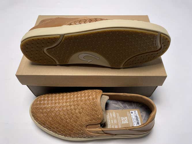 Olukai Lae-Ahi Lauhala Casual Shoes Fox Brown Men's SZ 11.5 (10486-FXFX)