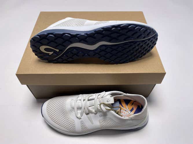Olukai Huia Athletic Trainer Shoes White Navy Women's SZ 7.5 (20492-4R4R)