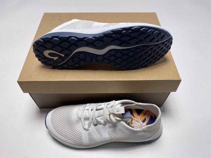Olukai Huia Athletic Trainer Shoes White Navy Women's SZ 7.5 (20492-4R4R)