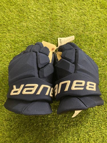 Blue Senior Bauer Vapor Hyperlite Gloves 14" (New) Custom