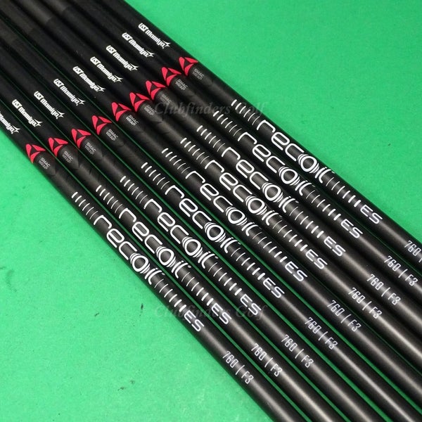 UST Mamiya Recoil ES 760 Smac Wrap Black .355 Regular Graphite Shafts SET OF 9