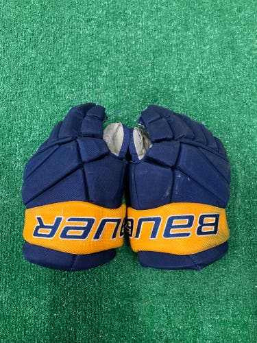 Blue Junior Bauer Vapor Team Gloves 12" Pro Stock (Used)