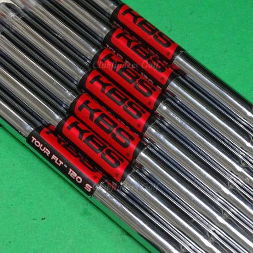 KBS Tour FLT 120 .355 Tapered Stiff Flex Pulled Steel Iron Shafts SET OF 7