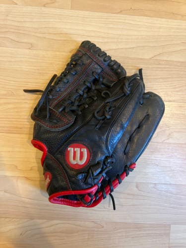 Black Wilson A500 RH Infield Baseball Glove 12" (Used)