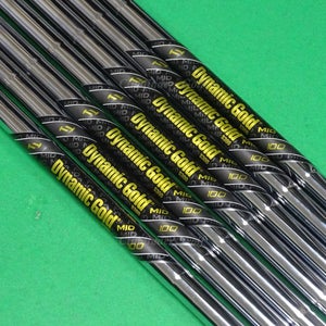 True Temper Dynamic Gold Mid 100 S300 .355 Stiff Pulled Iron Shafts SET OF 7