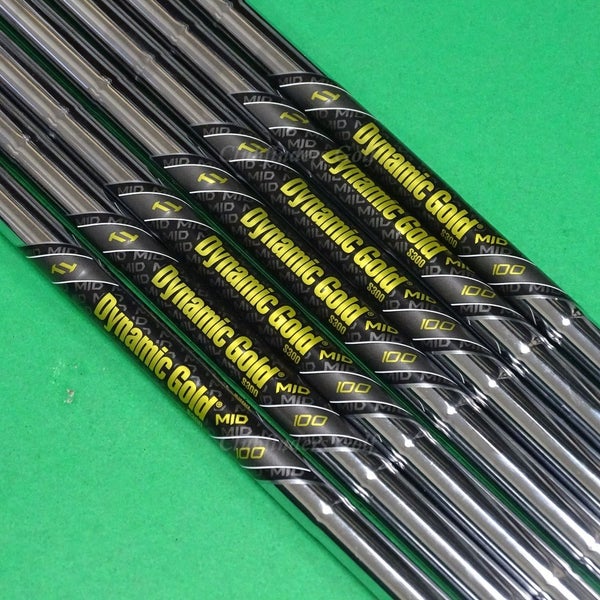 True Temper Dynamic Gold Mid 100 S300 .355 Stiff Pulled Iron Shafts SET OF 7