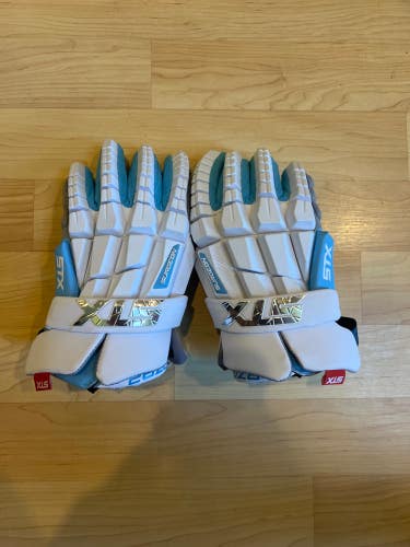 White STX Surgeon RZR2 Lacrosse Gloves Large (New)