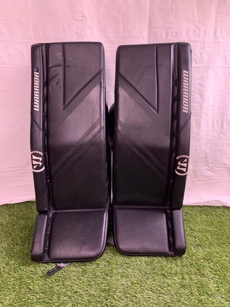Black 28" Junior Warrior Ritual G6 E+ Goalie Leg Pads (Used)