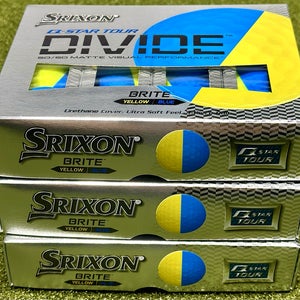 Srixon Q-Star Tour Divide Prior Season Golf Balls 3 Dozen Yellow Blue NEW!