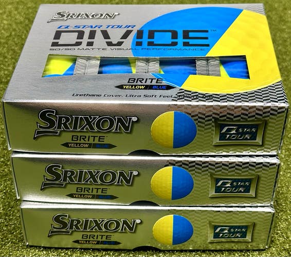 Srixon Q-Star Tour Divide Prior Season Golf Balls 3 Dozen Yellow Blue NEW!