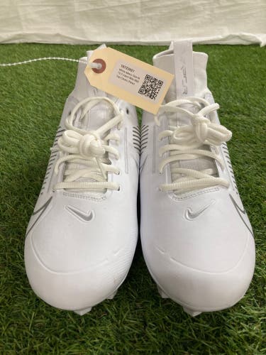 White Men's Size M 10.5 Adult Nike Mid Top Cleats (New)