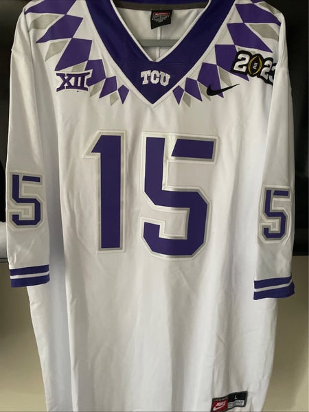 White TCU Texas Christian Horned Frogs Men’s large Max Duggan