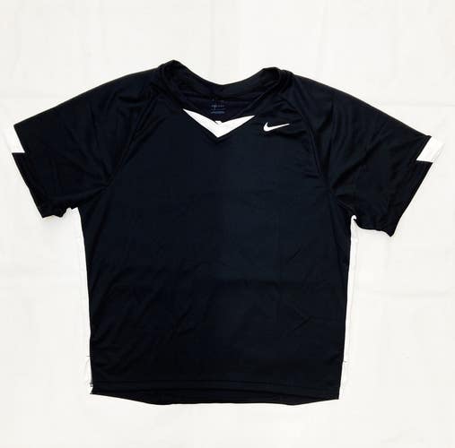 Nike Stock Elite Short Sleeve Lacrosse Jersey Men's L Black Shirt DO8821
