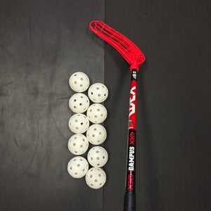 NEW X3M Campus 34 Floorball Stick + 10 Floorballs