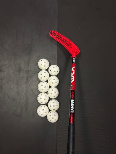 NEW X3M Campus 34 Floorball Stick + 10 Floorballs