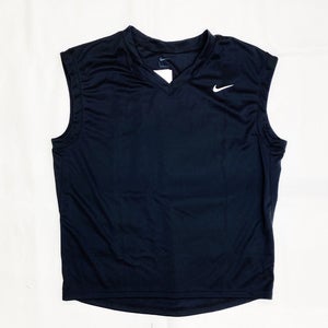 Nike Stock Club Speed Sleeveless Lacrosse Jersey Men's L Black Top DO8819