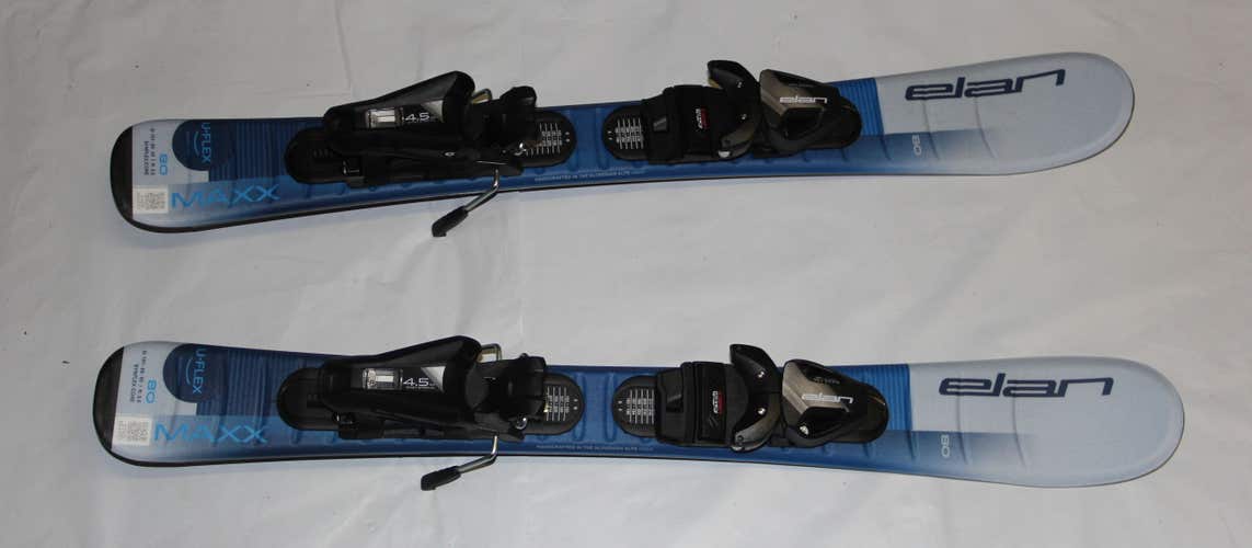 NEW Elan Maxx Kid's Skis 80cm w/ EL 4.5 GW adjustable Bindings on skis 2026