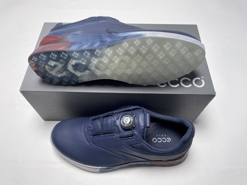 ECCO Golf S-Three Golf Shoes Marine Blue Red Men's SZ 8 (102954 60617)