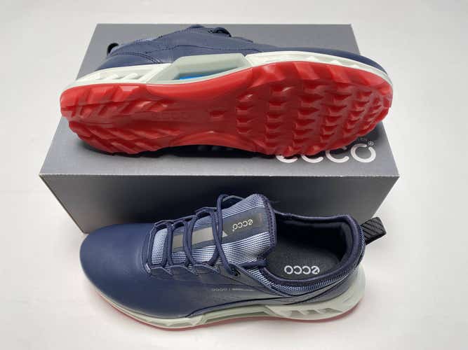 ECCO Golf Biom C4 Golf Shoes Marine Blue Red Women's SZ 8 (130903 01038)