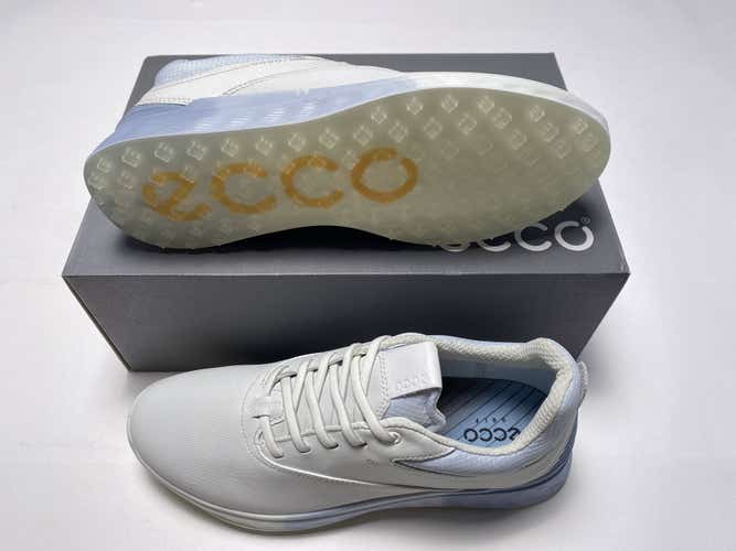 ECCO Golf S-Three Golf Shoes White Blue Women's SZ 8 (102963 60618)
