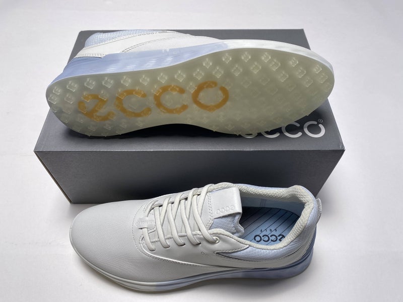 ECCO Golf S-Three Golf Shoes White Blue Women's SZ 8 (102963 60618)