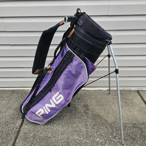 Vintage Ping Hoofer 4 Way Divider Purple & Black Lightweight Golf Stand Bag