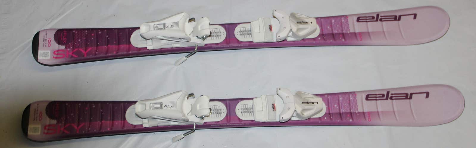 Elan Sky Kids Ski Girls 100cm with Size Adjustable EL 4.5 GW Bindings on skis