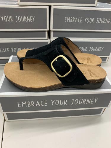 Dansko Rylee Suede Slide Women's Sandal Black 37 38 39 40 41 Leather Suede Upper