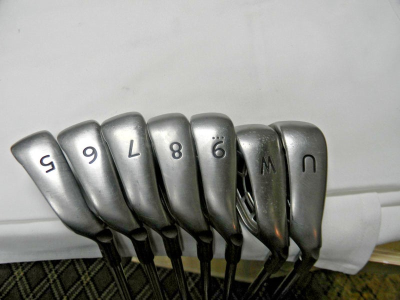 PING G15 IRON SET 5 - PW UW FACTORY AWT STEEL SENIOR FLEX WHITE DOT STD LENGTH